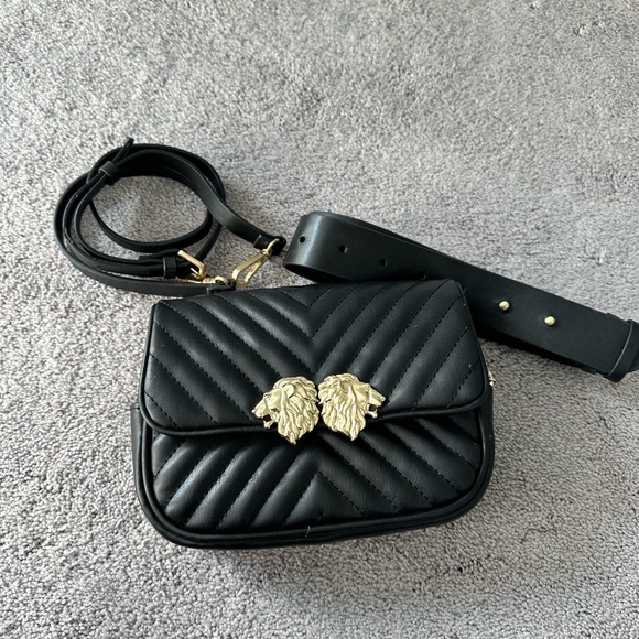 Zara Lionhead Crossbody Lions Bag Womens Medium Black - Picture 4 of 16